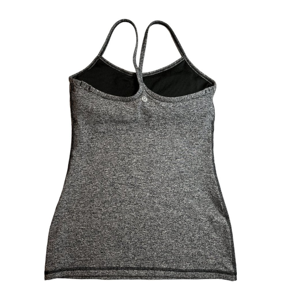 Lululemon Power Y Tank Luon Heathered Black Size 6 EUC - Picture 4 of 10